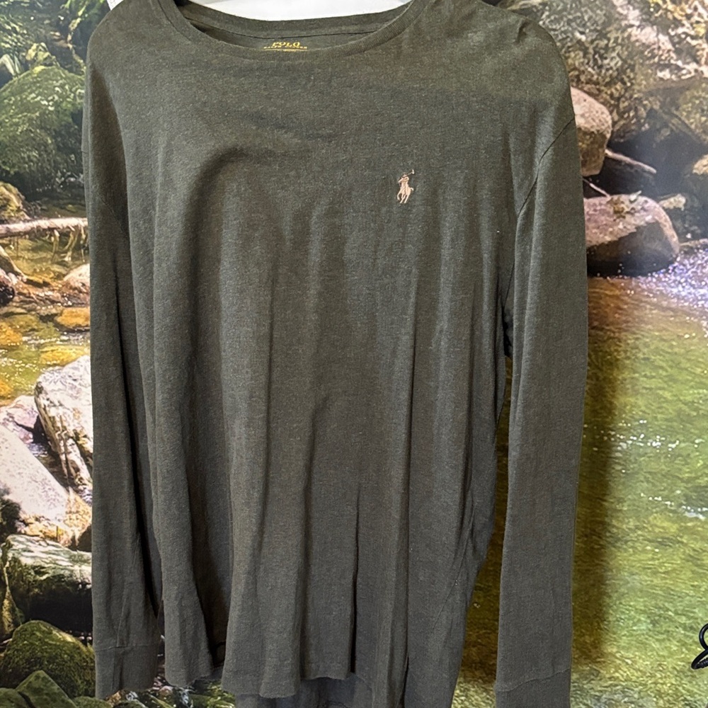 Polo by Ralph Lauren Men's Dark Gray Long Sleeve Tee